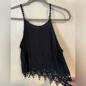 Kendall and Kylie crochet open eyelet tank size M witchy goth grunge dark fairy